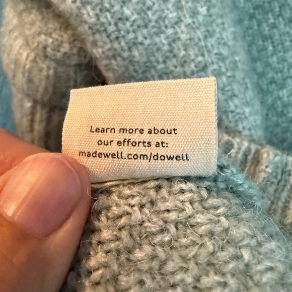 Madewell Green Knit Sweater with Cable Knit Detail Women's Sz S **PTP 24" - Picture 6 of 7